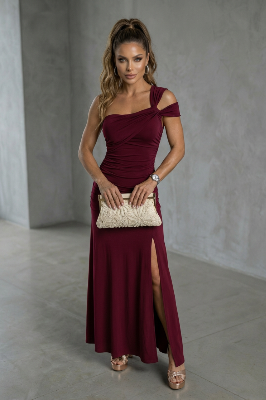 Vestido Mel Largo Vino