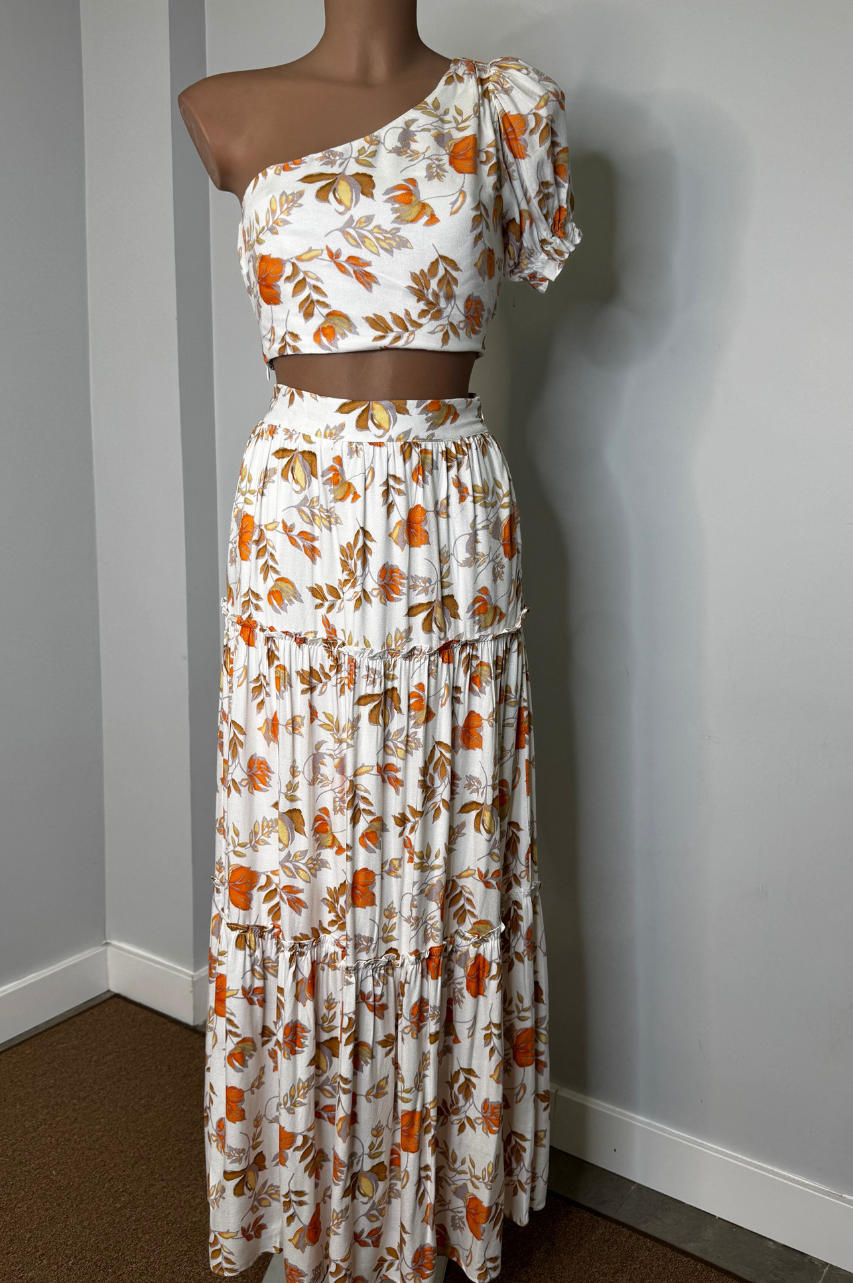 Conjunto Lívia Blanco de falda Larga y Top
