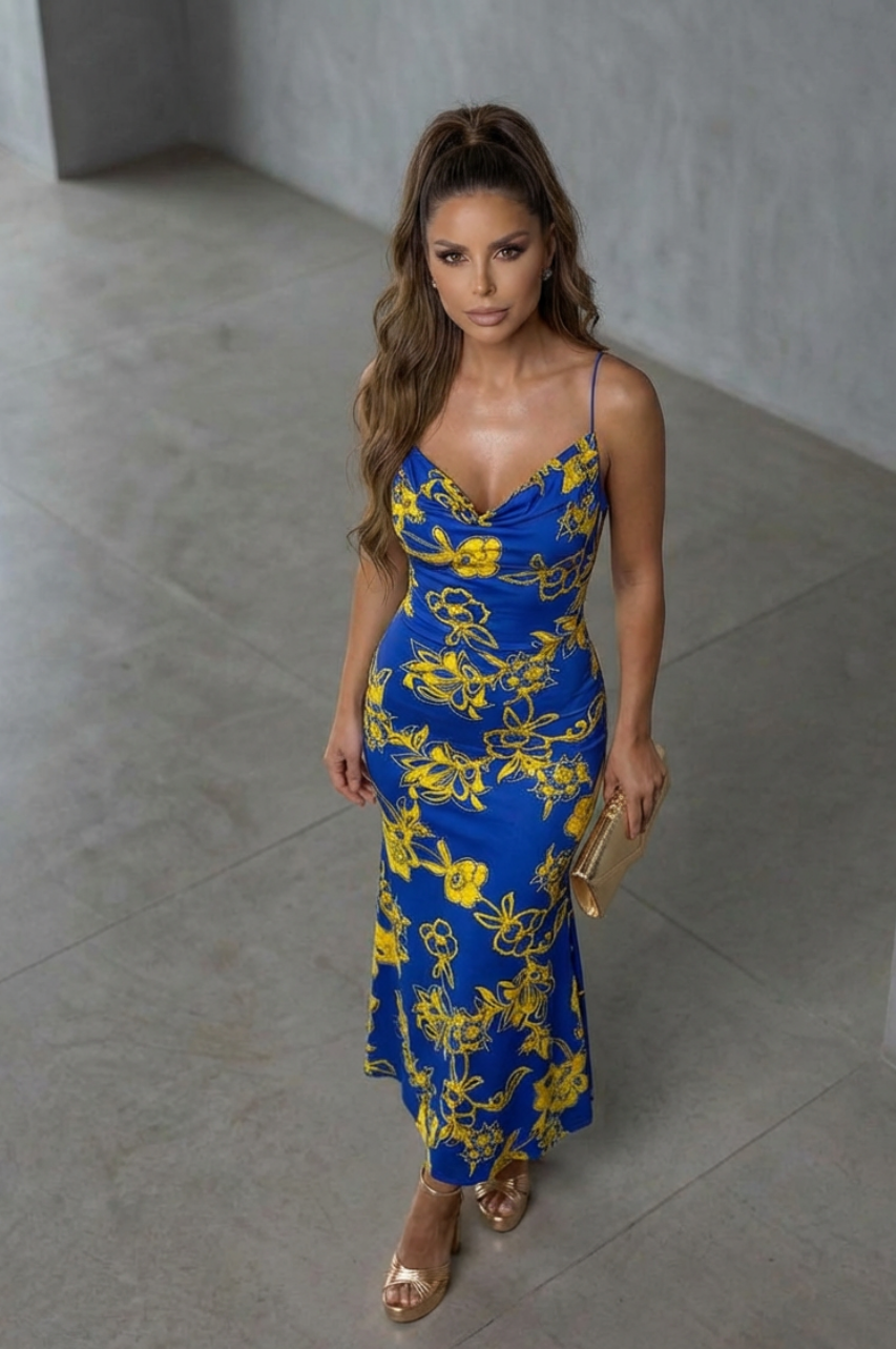 Vestido Largo Betania Azul