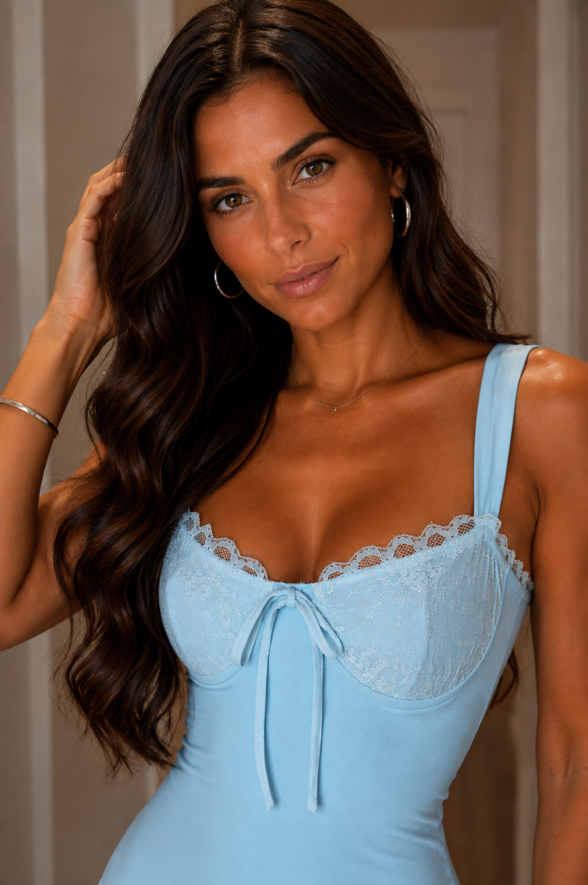 Vestido Senti Corto Azul Cielo