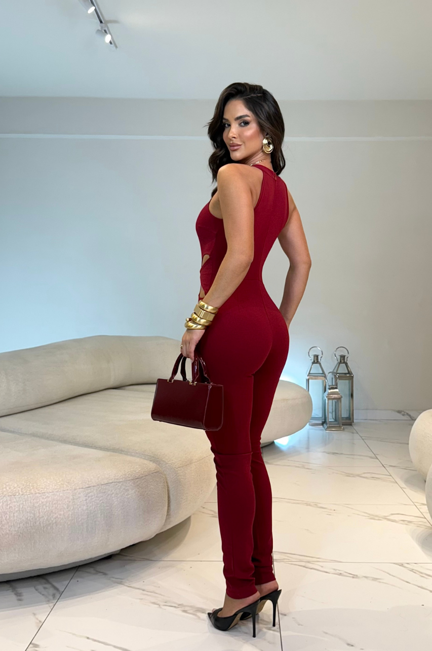 Norkys Mono Largo Vino sin mangas con detalle en la cintura