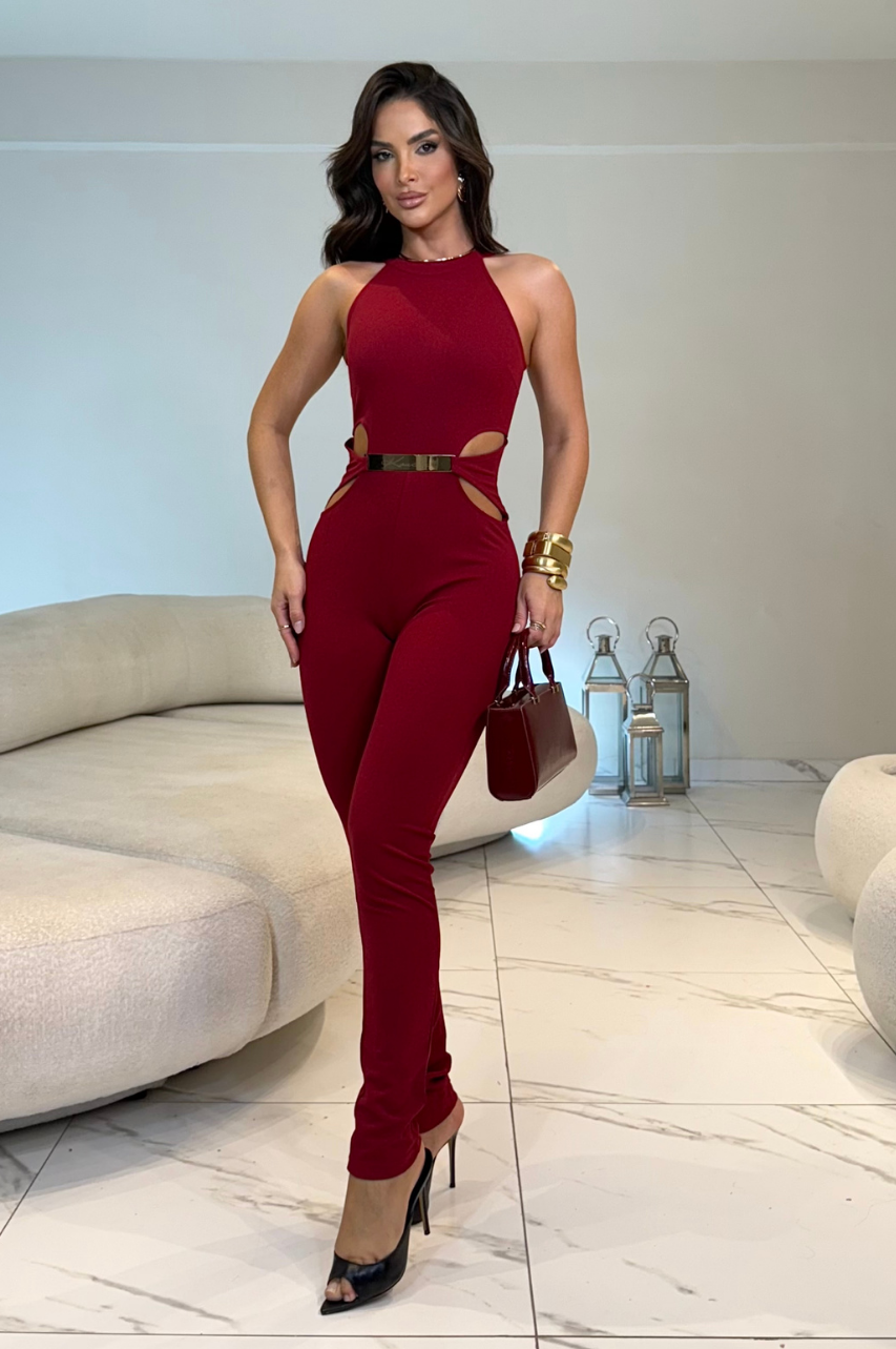 Norkys Mono Largo Vino sin mangas con detalle en la cintura