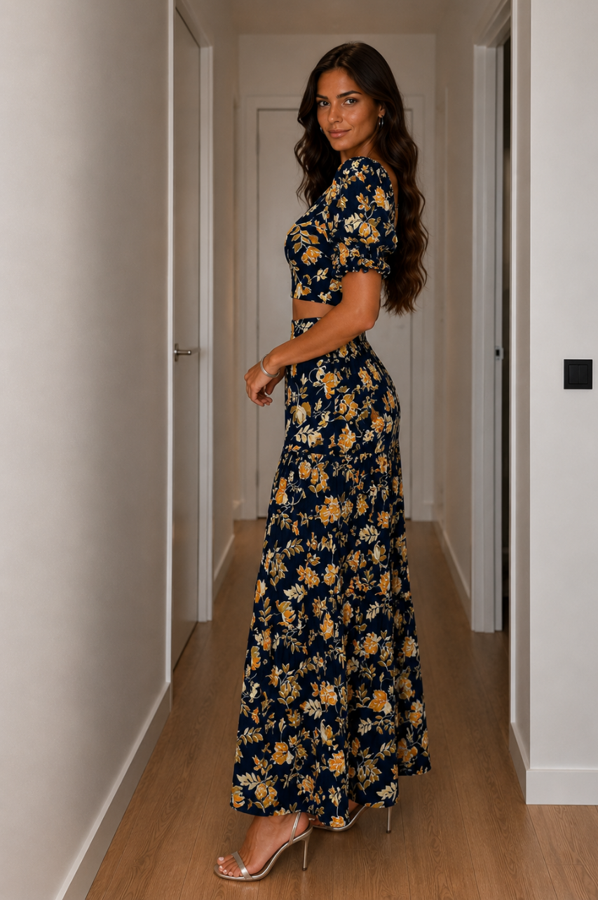 Conjunto Lívia Marino de falda Larga y Top