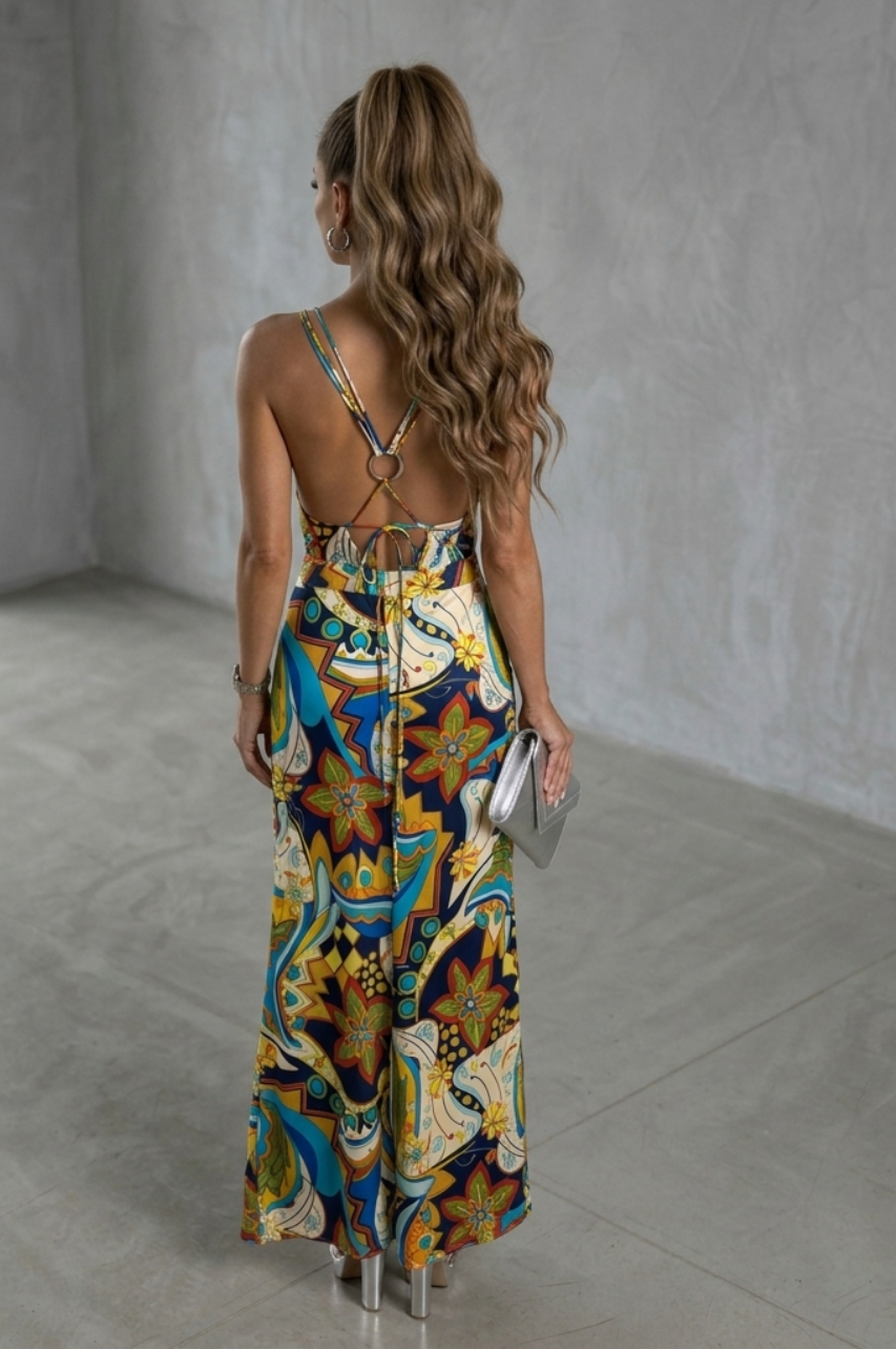 Vestido Largo Raiza Estampado