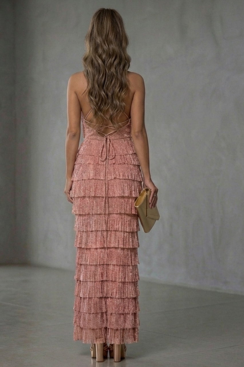 Vestido Largo Ofelia Rosado