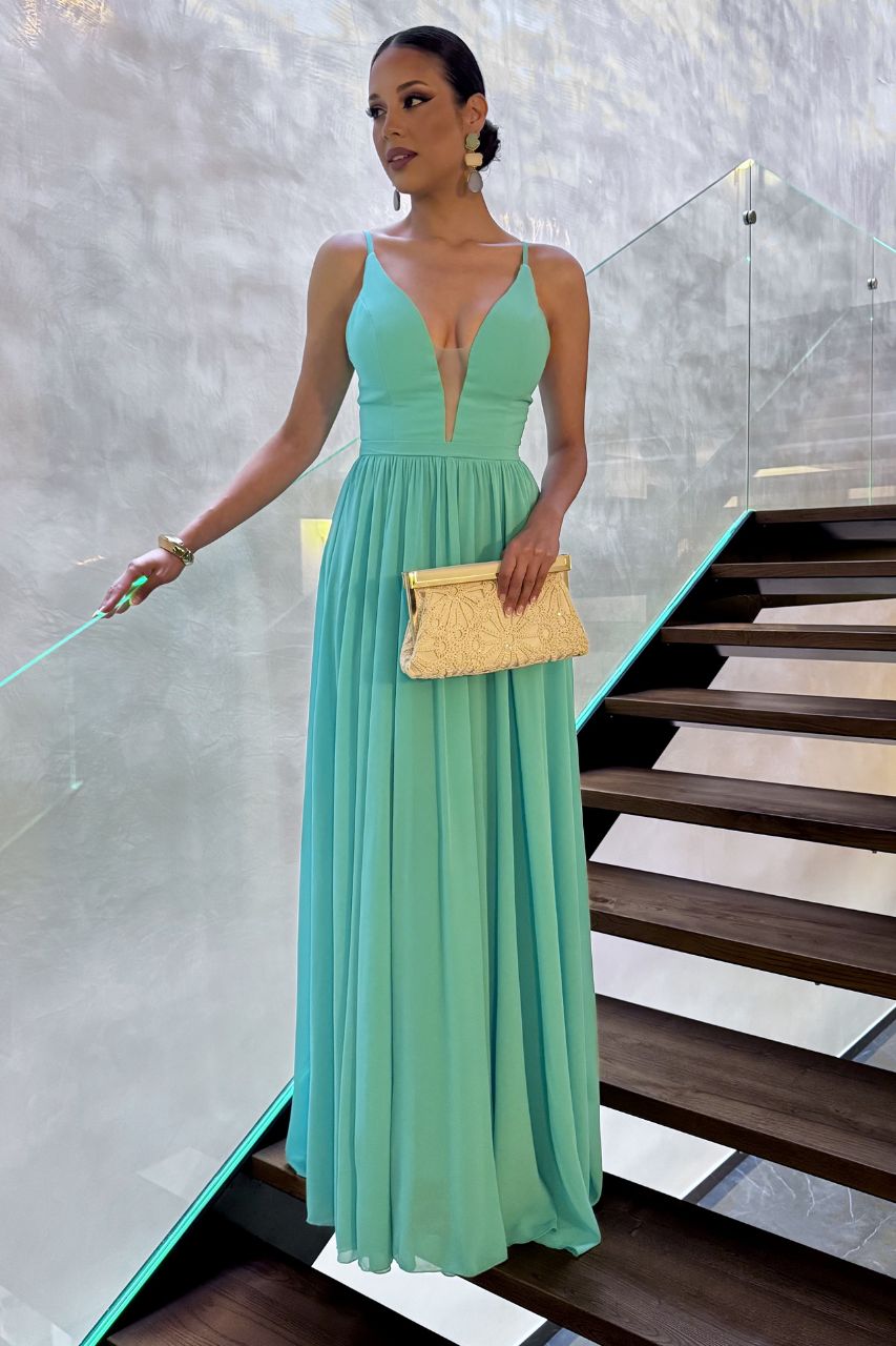 Vestido Largo Carolina turquesa