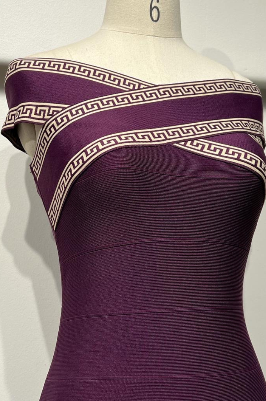 Vestido Bandage Sofía Largo Morado