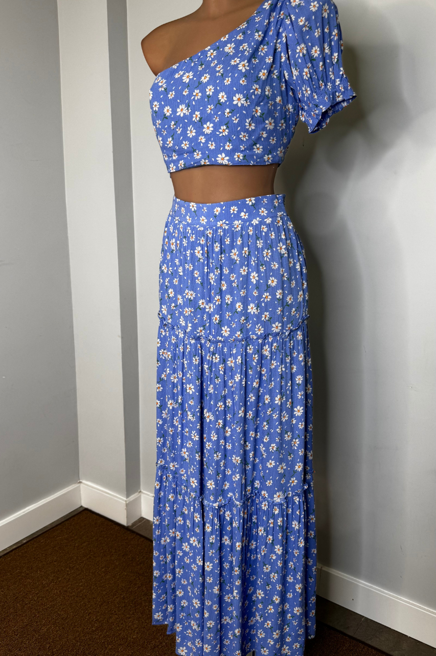 Conjunto Lívia Azul de falda Larga y Top