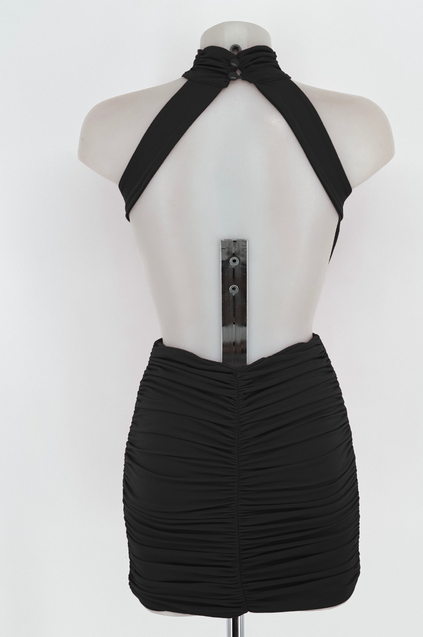 Vestido Vania Negro Espalda Descubierta