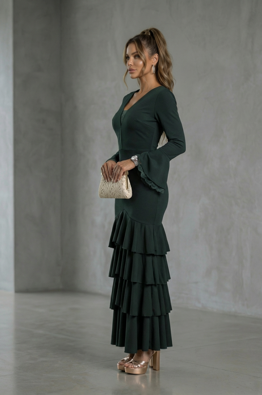 Traje Flamenca Teresa Verde