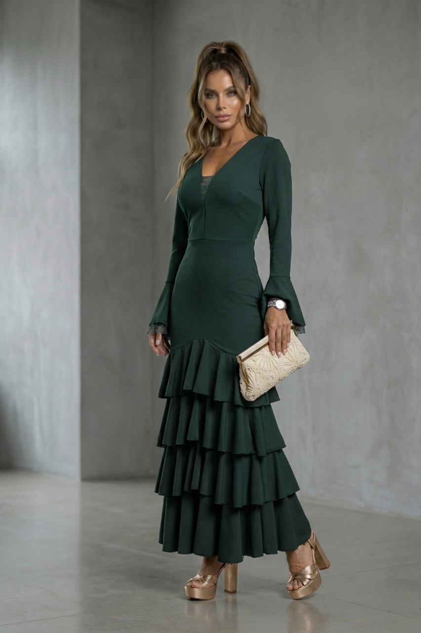 Traje Flamenca Teresa Verde