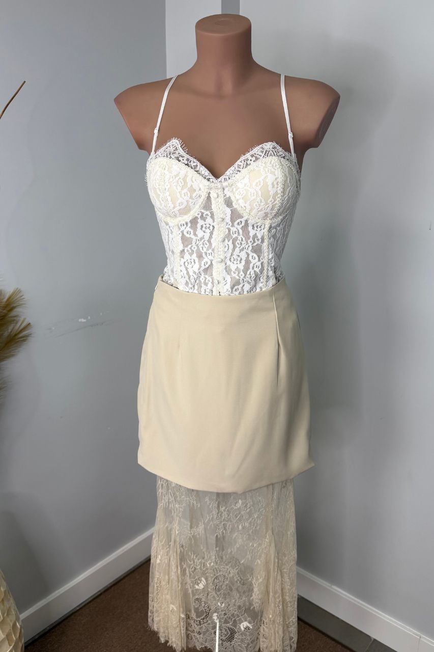Top Fátima Encaje Crema