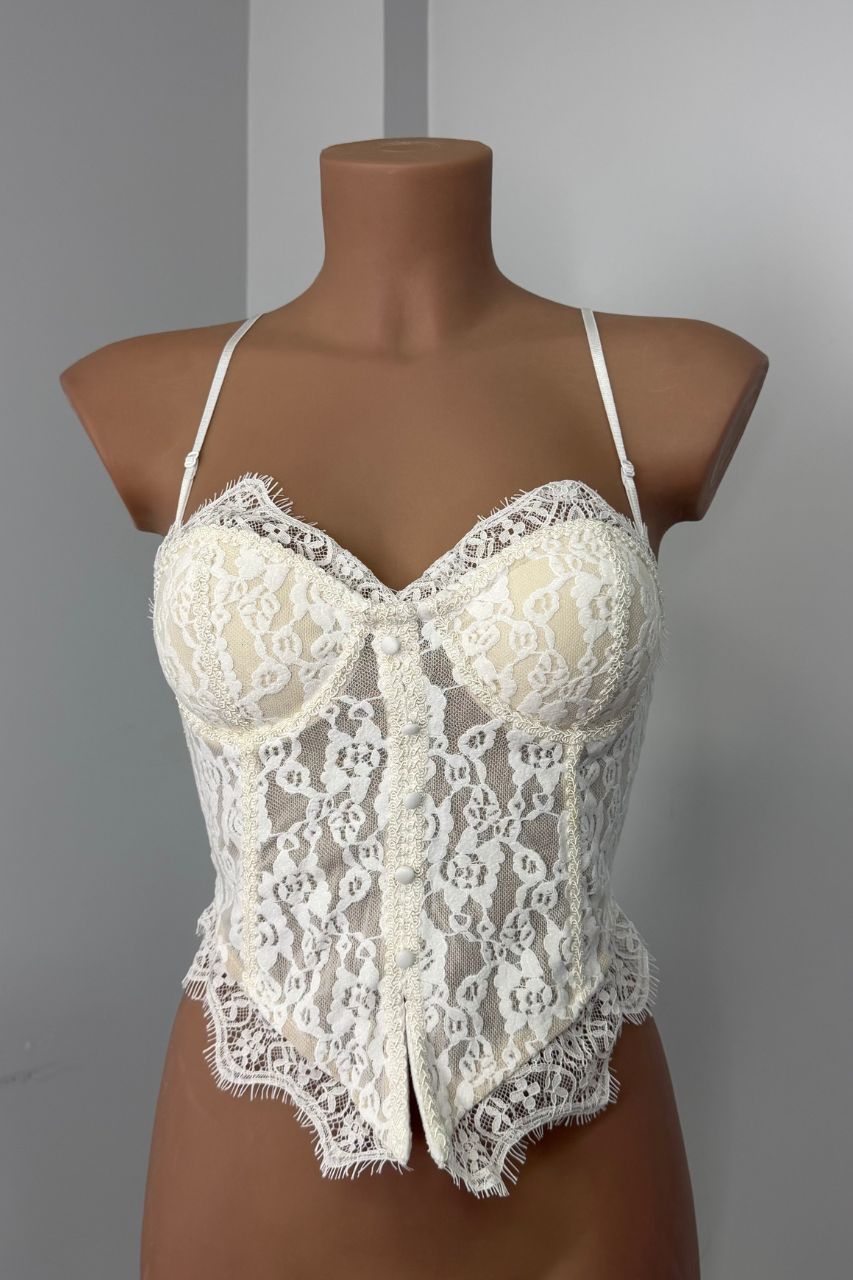 Top Fátima Encaje Crema