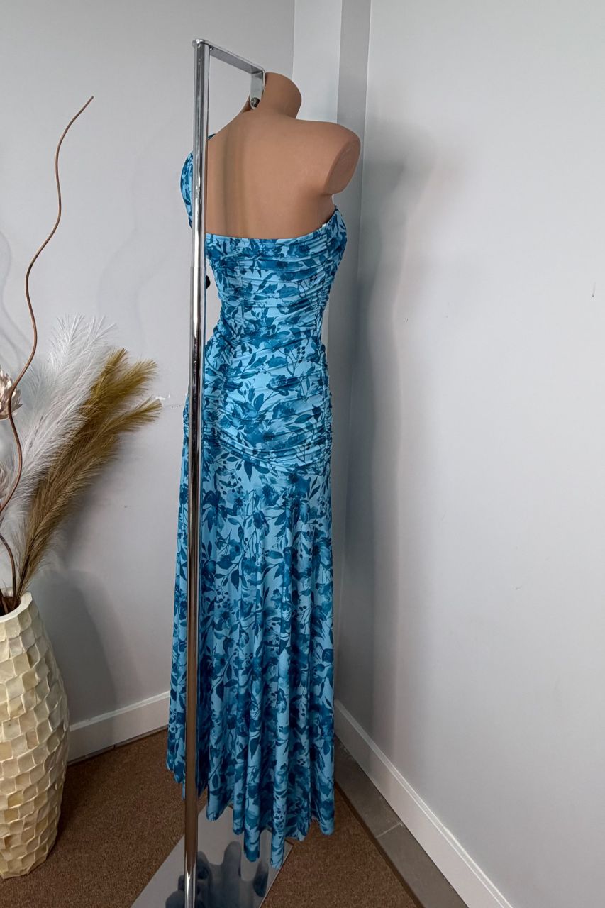 Vestido Largo Mel estampado azul