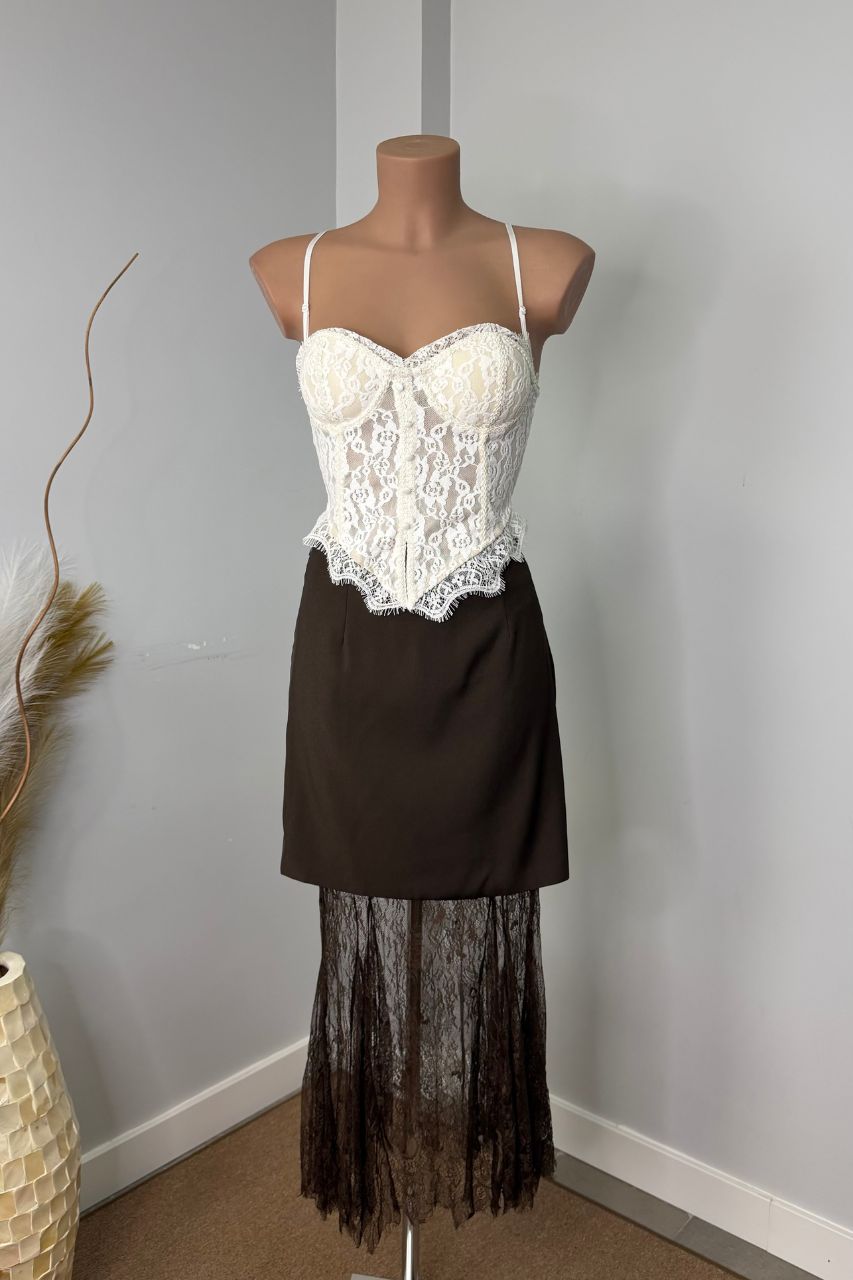 Top Fátima Encaje Crema