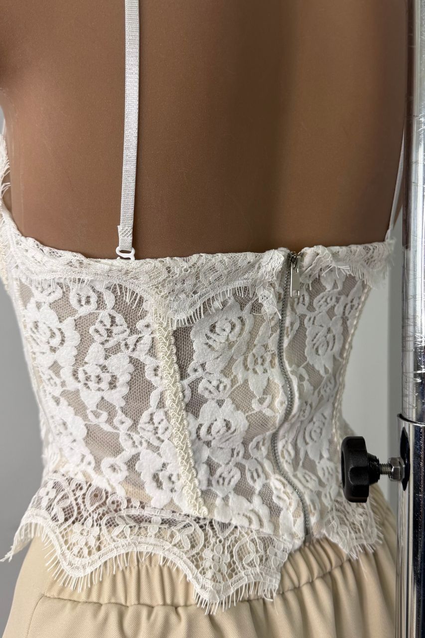 Top Fátima Encaje Crema