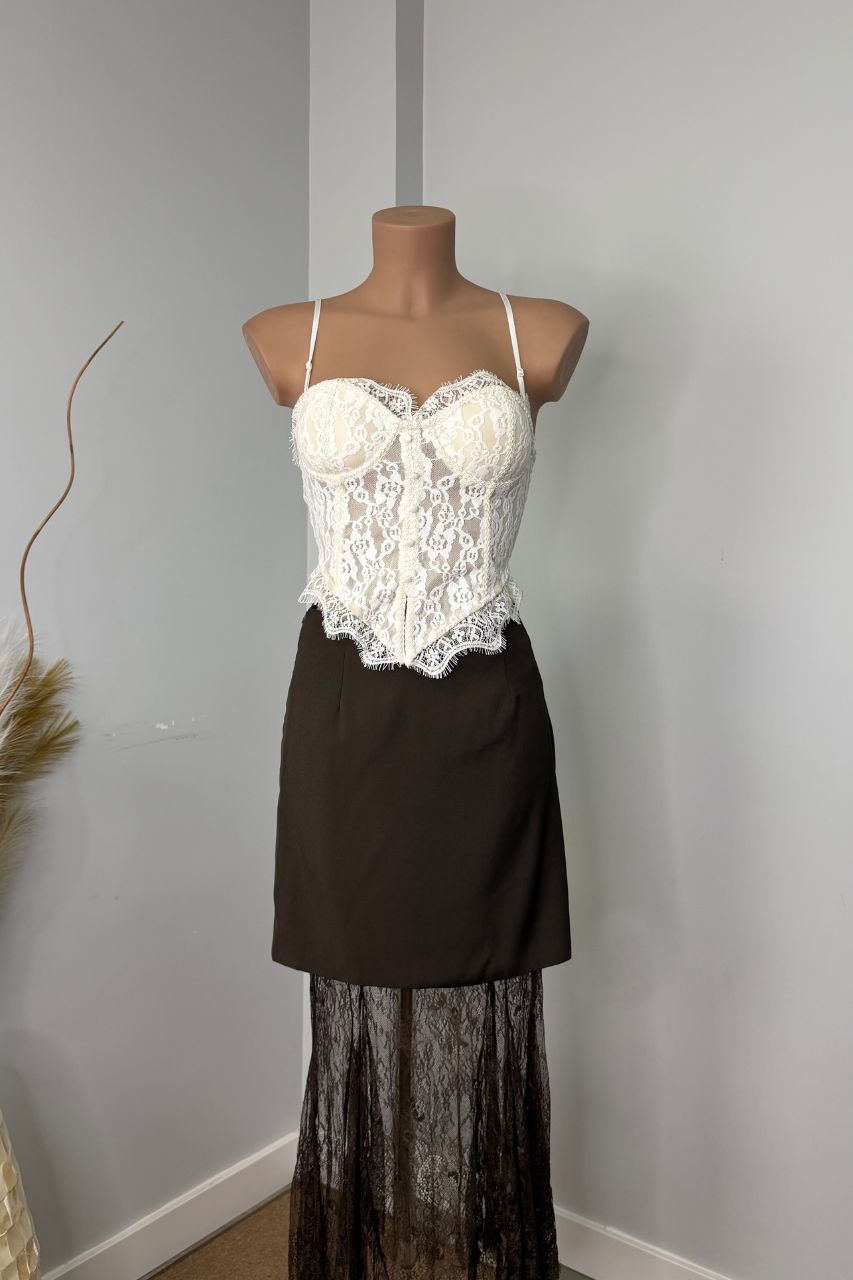 Top Fátima Encaje Crema