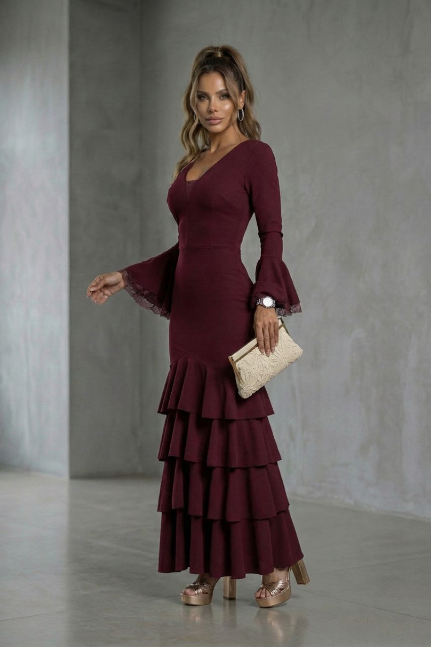 Traje Flamenca Teresa Vino