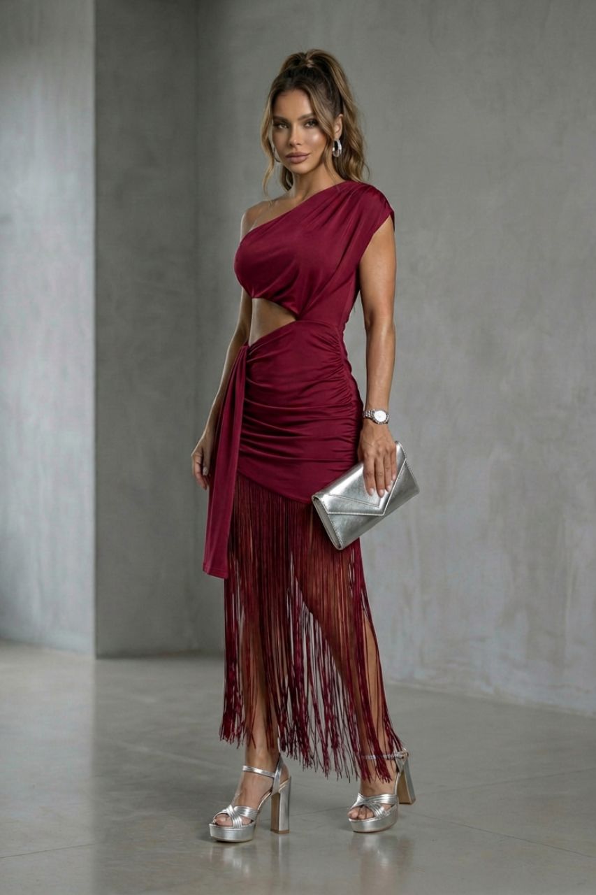 Vestido Largo Lucila Vino