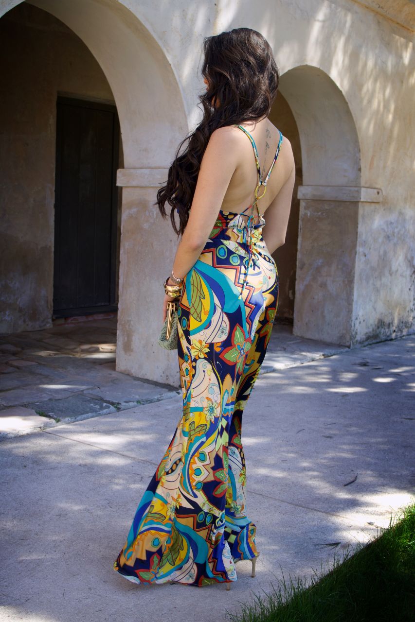 Vestido Largo Raiza Estampado