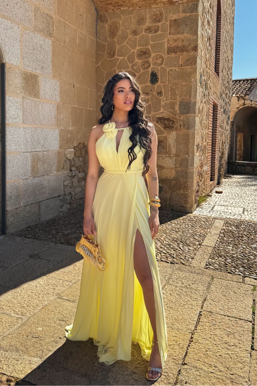 Vestido Largo Claudia Amarillo