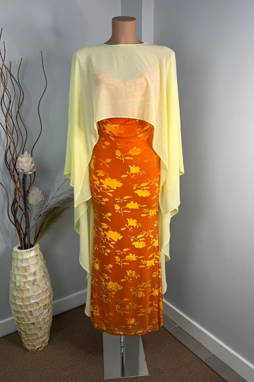 Vestido Largo Betania Naranja