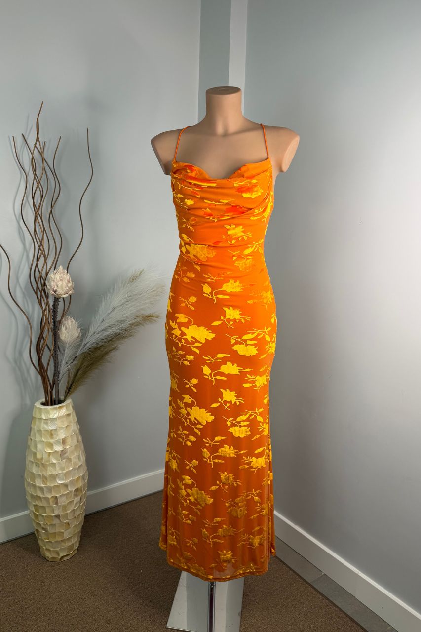 Vestido Largo Betania Naranja