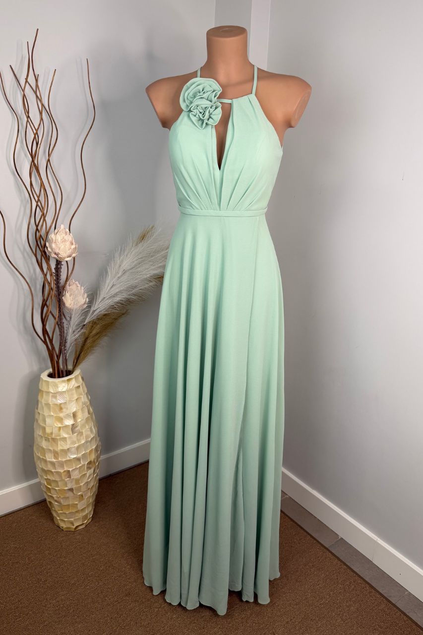 Vestido Largo Claudia Verde Agua