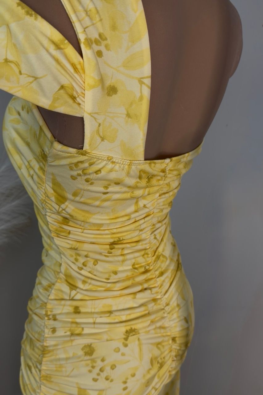 Vestido Largo Mel estampado amarillo