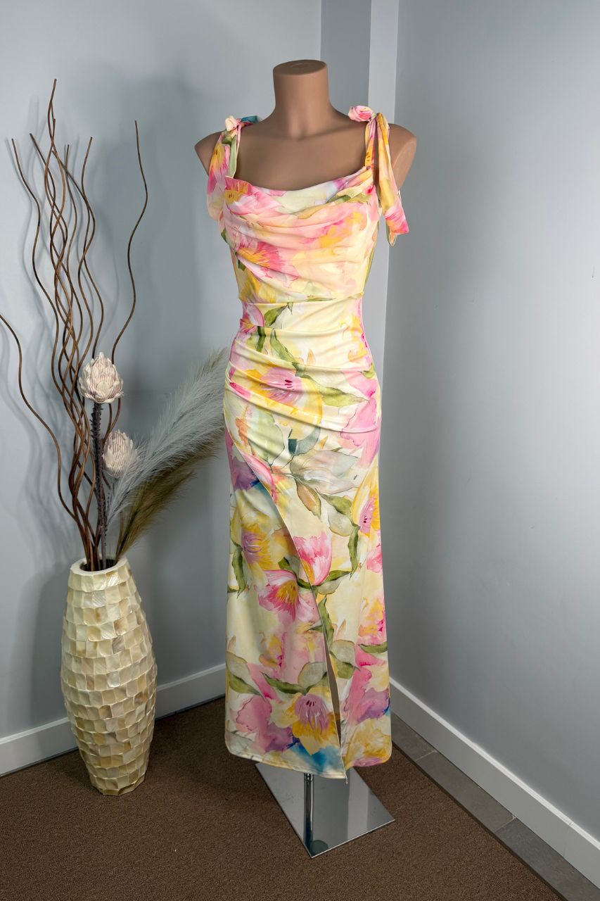 Vestido Largo Tamires estampado amarillo