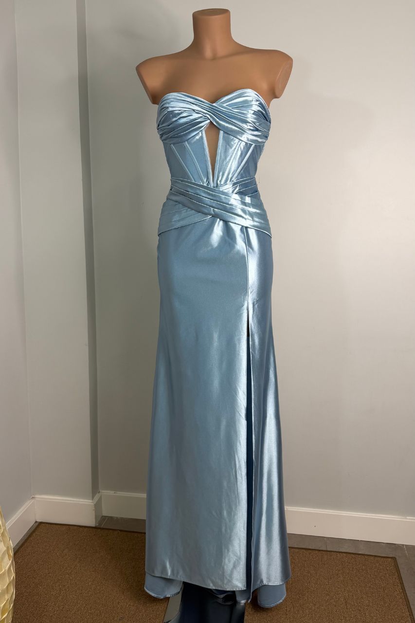 Alina Vestido Largo Azul Claro