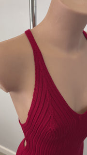 Vestido Isabella Color Diseño de Punto con Ajuste Perfecto y Espalda Descubierta