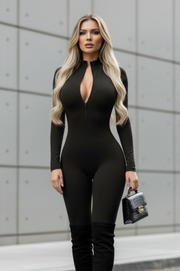 Mono Largo Bia Negro con Cremallera