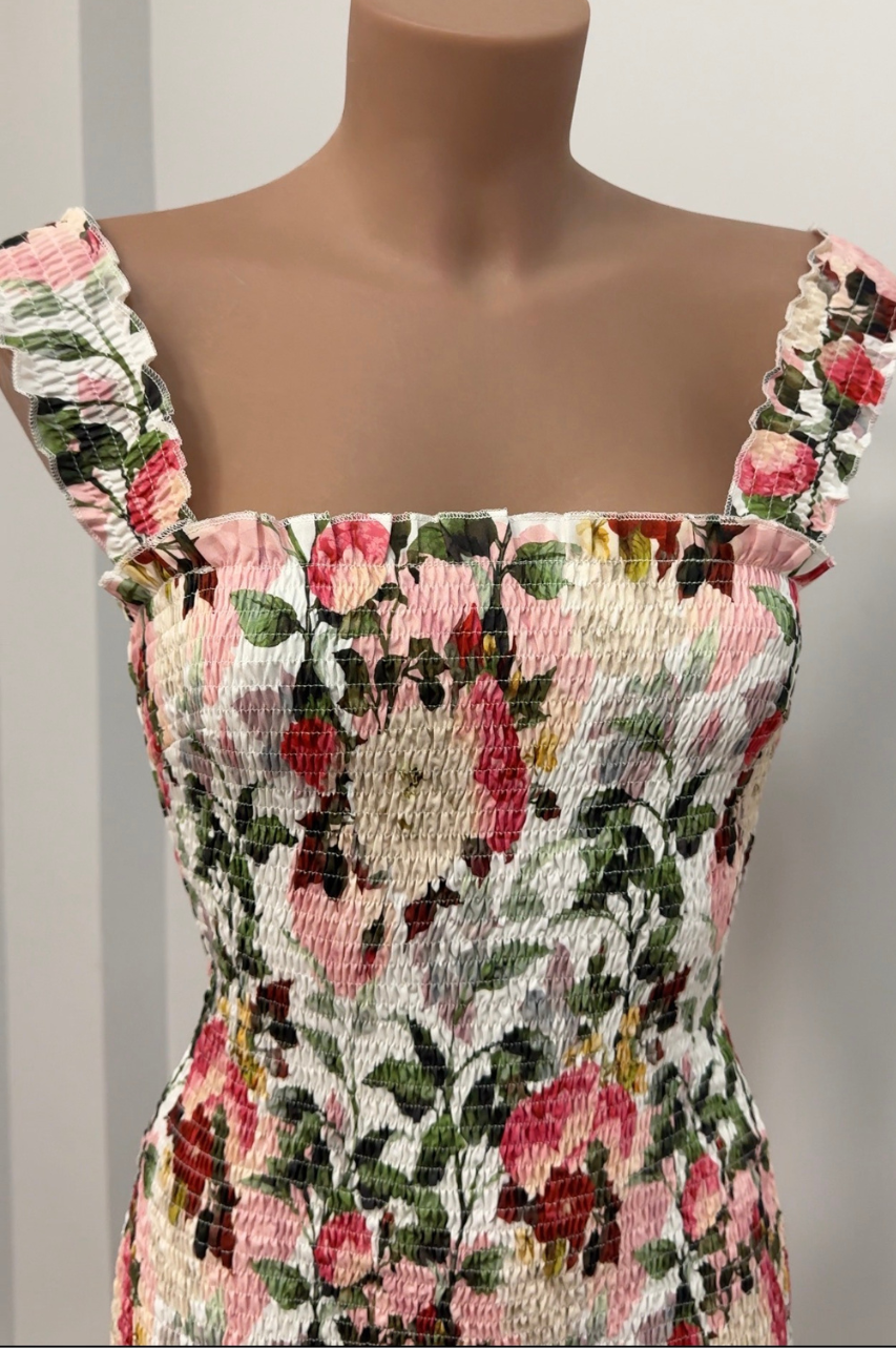 Vestido Marla Corto Nido de Abeja Estampado