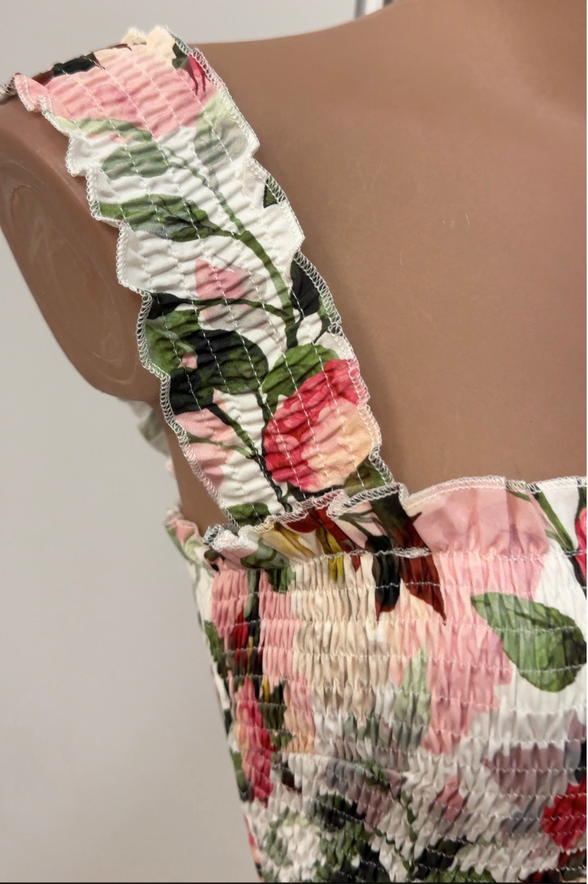 Vestido Marla Corto Nido de Abeja Estampado