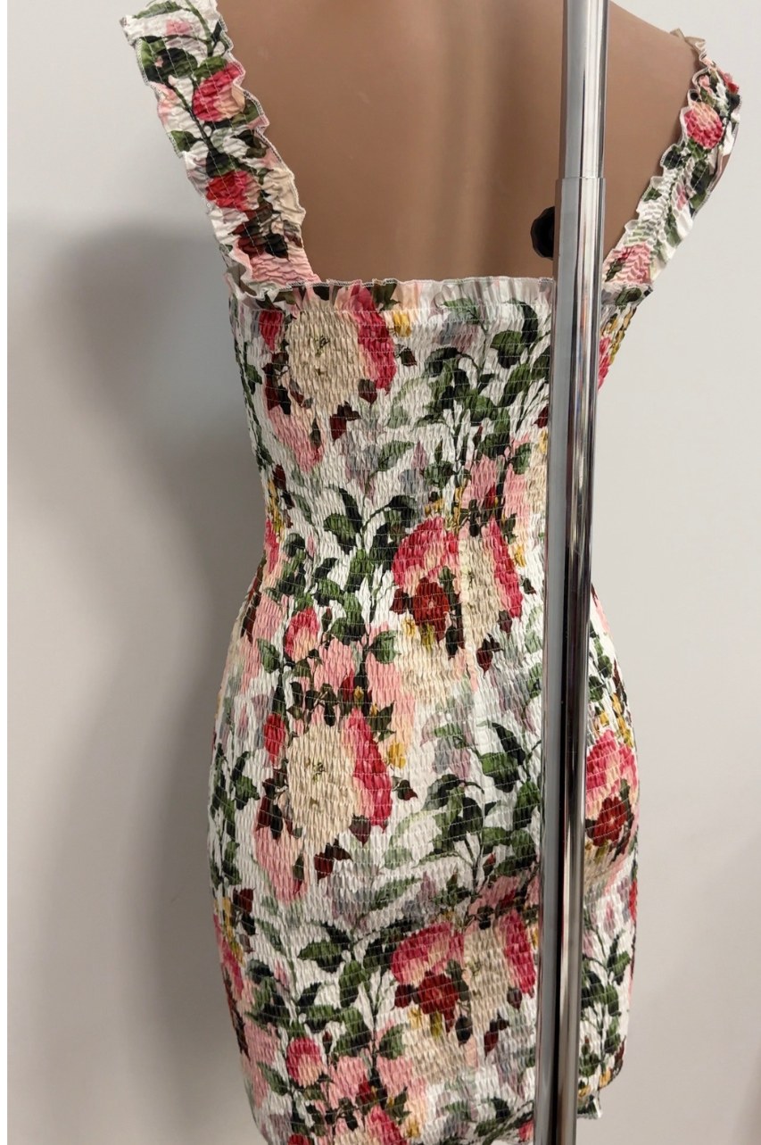 Vestido Marla Corto Nido de Abeja Estampado