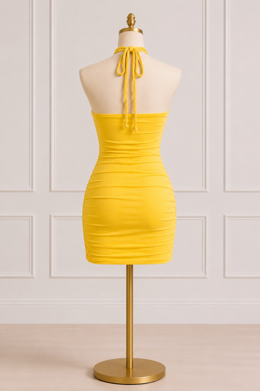 Vestido Corto Karine Amarillo