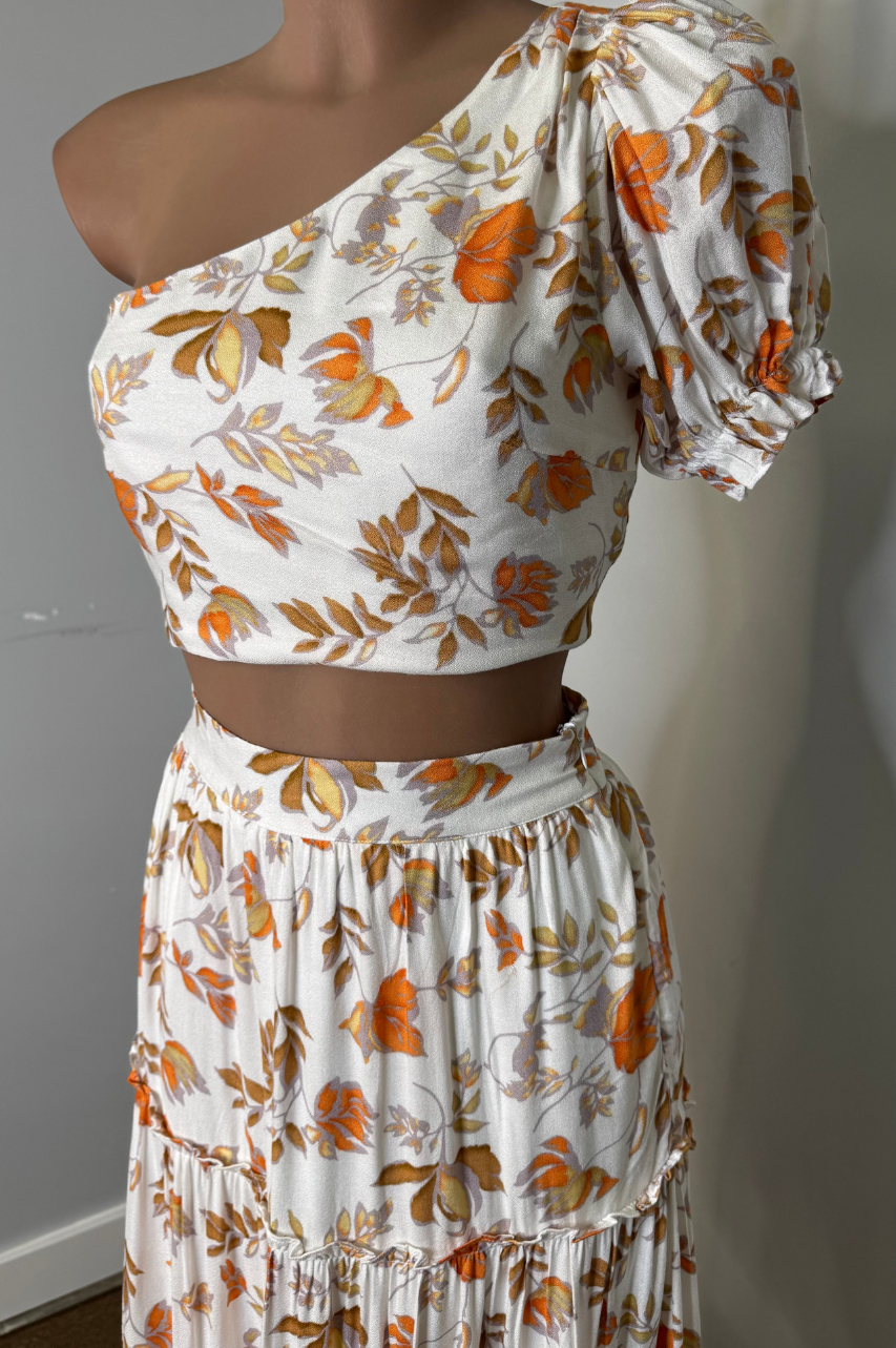 Conjunto Lívia Blanco de falda Larga y Top