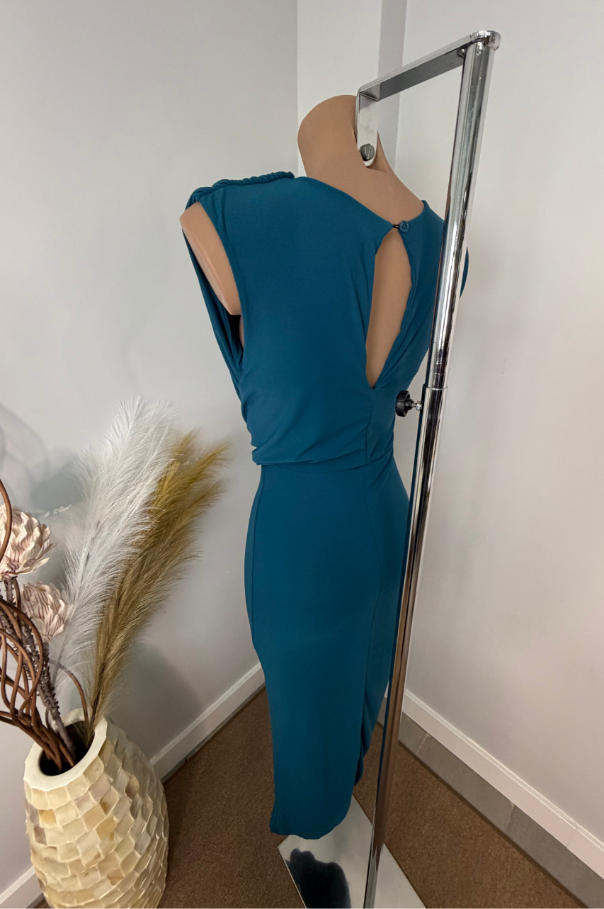 Vestido Midi Sandra Petróleo