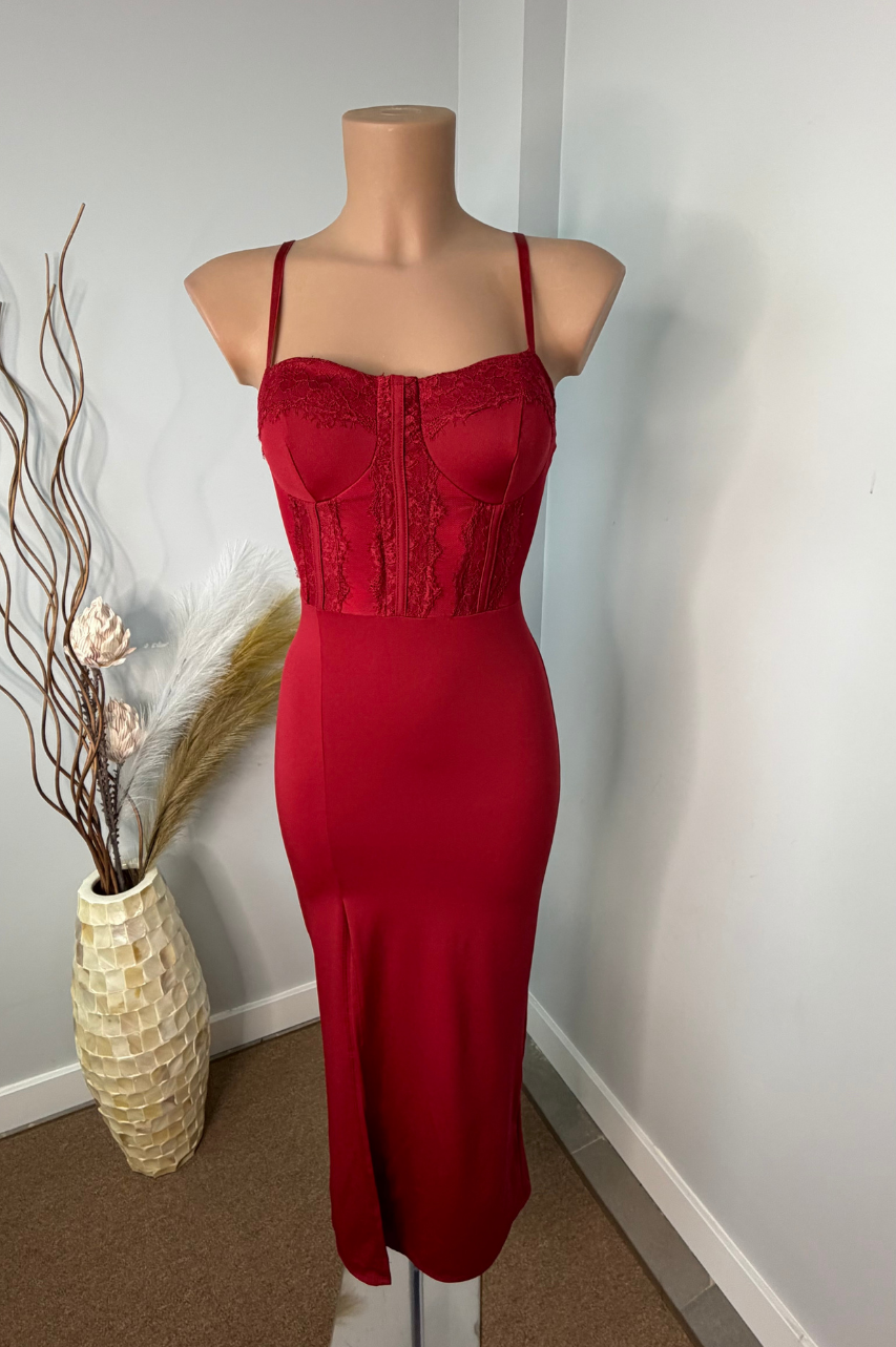 Vestido Midi Julia Burdeos