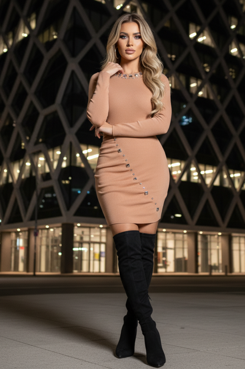 Yesla Vestido Cappuccino manga larga