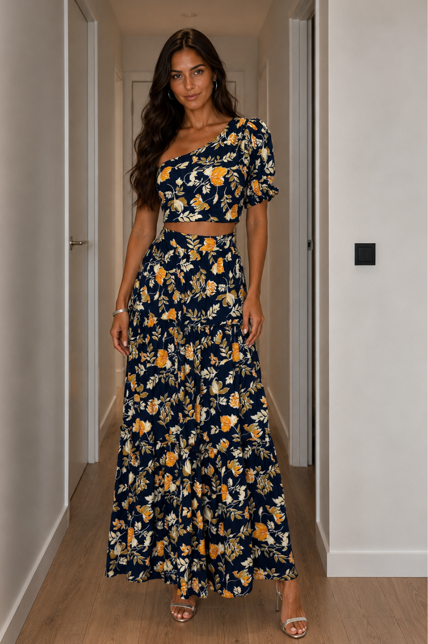 Conjunto Lívia Marino de falda Larga y Top