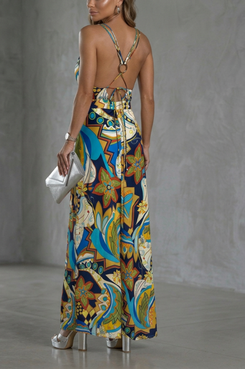 Vestido Largo Raiza Estampado