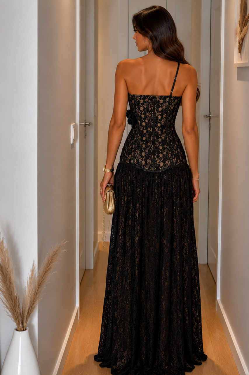 Tabitha Vestido Largo Negro