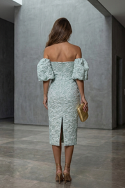 Caetana Vestido Midi de Fiesta Verde Menta