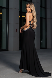 Zaira Vestido Negro Largo de Fiesta