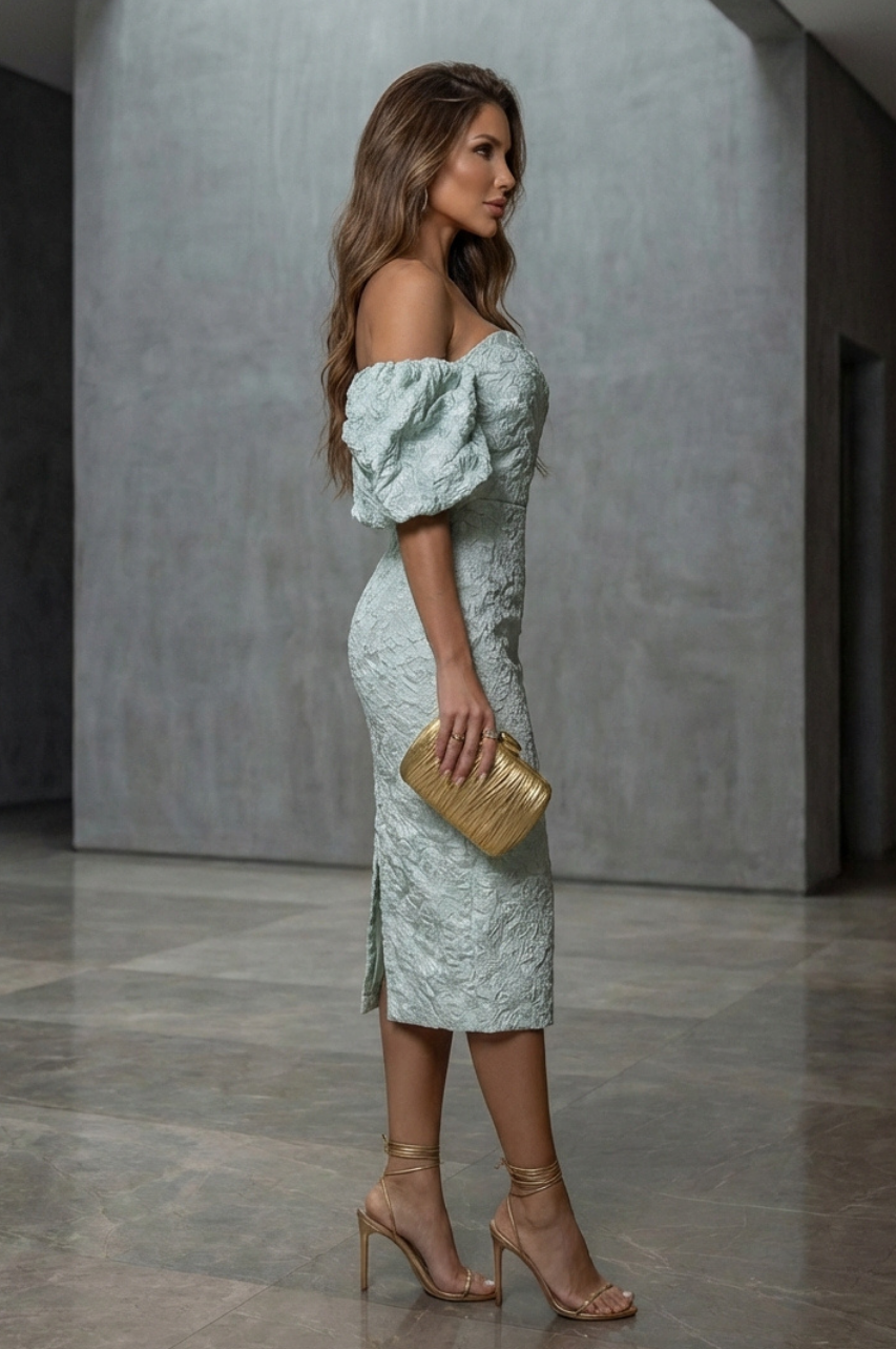Vestido Midi Caetana Verde Menta