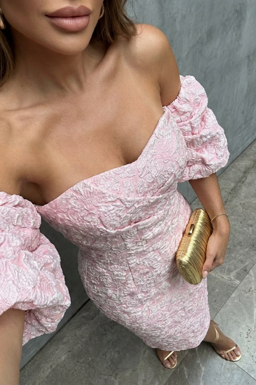 Caetana Vestido Midi de Fiesta Verde Rosa