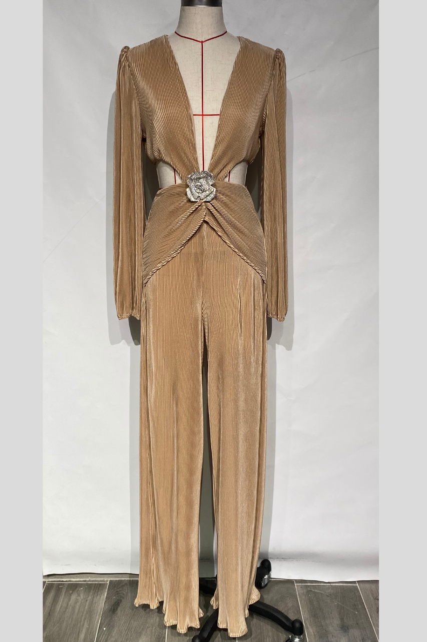 Fortuna Mono Largo Negro de Fiesta Escote Profundo