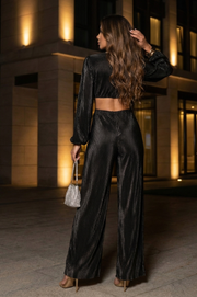 Fortuna Mono Largo Negro de Fiesta Escote Profundo